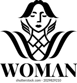 minimalistic woman logo. feminist logo lineart minimalist
