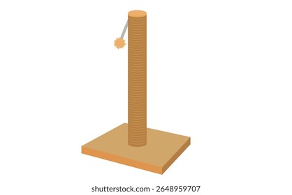 Poste de arranhão de gato de madeira minimalista com bola de brinquedo anexada