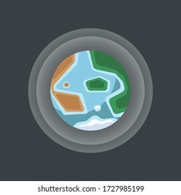 Minimalistic world map concept isolated on background. World planet, vector earth sphere illustration
