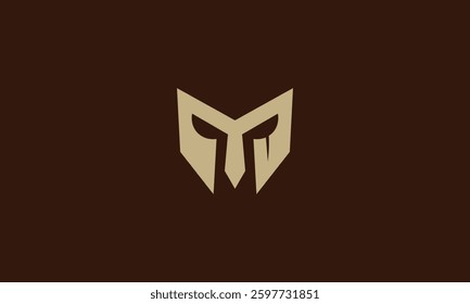 Minimalistic wounded warrior helmet logo design