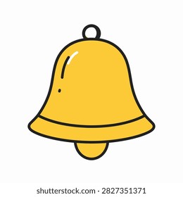 Minimalistic yellow bell icon representing notifications, alerts, or reminders in digital interfaces and applications.