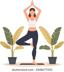 Ilustración vectorial de yoga minimalista, pose de yoga 