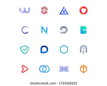 minimalist,modern outstanding logo collection for branding a company, business, website, mobile application, or organization