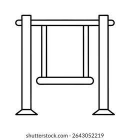 minimalist-pull-up-bar-setup line art design on white background 