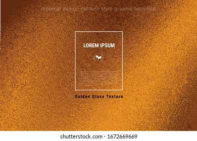 Minimalists material design graphic template with golden bumpy surface close up texture