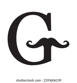 Minimalized Letter G Logo Design With Mustache Appearing