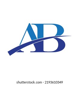 Minimalisiertes Logo-Design aus Buchstaben A und B mit einer Linie in der Mitte