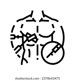 minimally invasive line icon vector. minimally invasive sign. isolated contour symbol black illustration