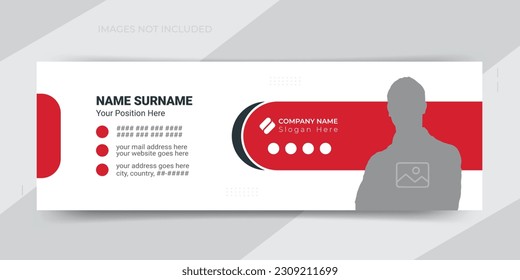 Minimal-style corporate business agency mail signature or mail footer template design