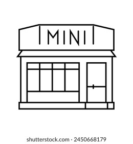 minimart shop line icon vector. minimart shop sign. isolated contour symbol black illustration