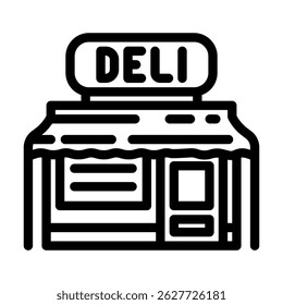 minimart shop line icon vector. minimart shop sign. isolated contour symbol black illustration