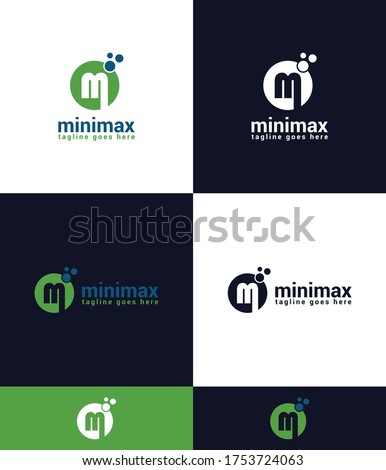Minimax m letter logo design.