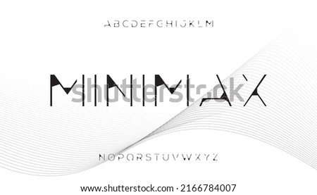 Minimax, Thin Typeface Uppercase Alphabet Font Vector.
