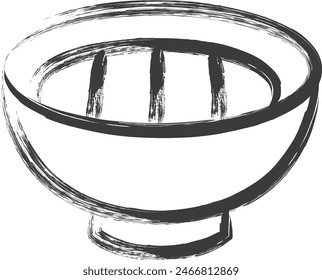 Mini-mini brush-drawn food illustration Katsudon