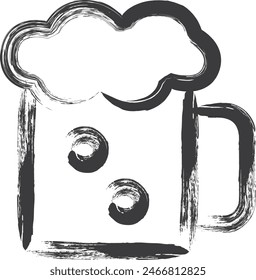 Mini-mini brushstroke food and drink illustration beer