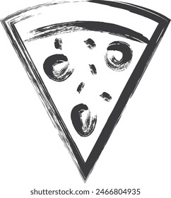 Mini-mini brushstroke food illustration cut pizza