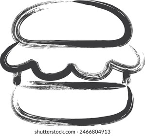 Mini-mini brushstroke food illustration hamburger