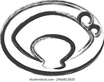 Mini-mini brushstroke food illustration omelet
