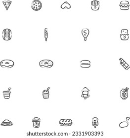Minimini eating and drinking brush writing icon set 03