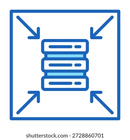 Ícone de minimização - Ilustração do vetor de estilo de cor azul