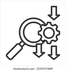 Minimization Outline Icon Vector Illustration