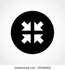 Minimize Arrow Icon Isolated on White Background