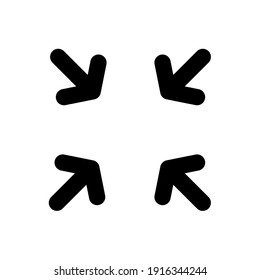 Minimize arrow icon simple outline style for website and application project