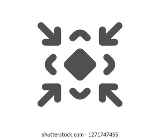 Minimize arrow icon. Small screen symbol. Minimise Navigation sign. Quality design element. Classic style icon. Vector