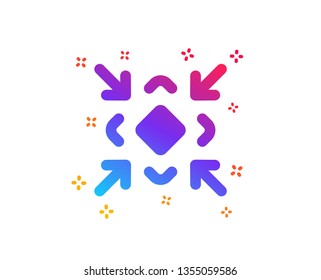 Minimize arrow icon. Small screen symbol. Minimise Navigation sign. Dynamic shapes. Gradient design minimize icon. Classic style. Vector