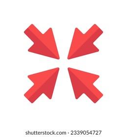Minimize arrow icon. Small screen symbol. Minimise Navigation sign. Quality design element. Editable stroke. flat design