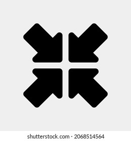 Minimize arrow icon vector illustration in solid style, use for website mobile app presentation