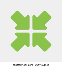 Minimieren Sie die Pfeilsymbol-Vektorgrafik im flachen Stil, verwenden Sie für die Website-Mobile-App-Präsentation
