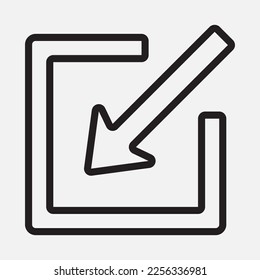 Minimize arrow icon vector illustration in line style, use for website mobile app presentation