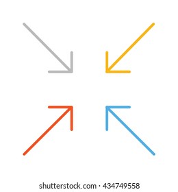 Minimize Arrow Illustration - Flat Icon