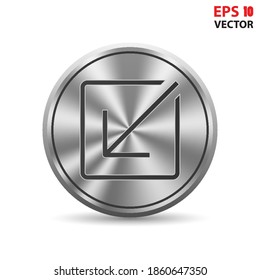 Minimize arrow sign icon in 3D button. Eps 10 vector illustration.