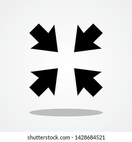 Minimize Arrows Icon with Gray Shadow