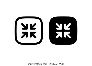 Minimize arrows icon in outline and solid Vector