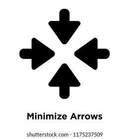 Minimize Arrows icon vector isolated on white background, logo concept of Minimize Arrows sign on transparent background, filled black symbol