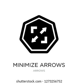 minimize arrows icon vector on white background, minimize arrows trendy filled icons from Arrows collection, minimize arrows simple element illustration