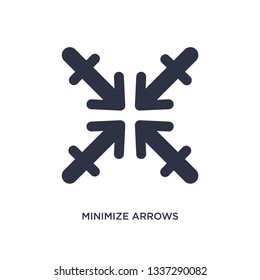 minimize arrows isolated icon. Simple element illustration from arrows concept. minimize arrows editable logo symbol design on white background. Can be use for web and mobile.