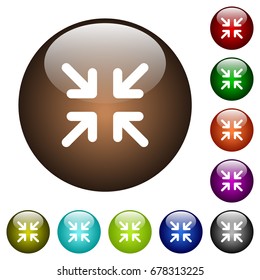 Minimize arrows white icons on round color glass buttons