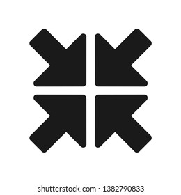 Minimize compress arrows black icon