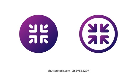 Minimize Dash Icon Set. A purple gradient icon resembling a dash, symbolizing minimize or close functions in applications.