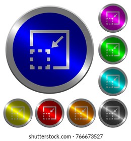 Minimize element icons on round luminous coin-like color steel buttons