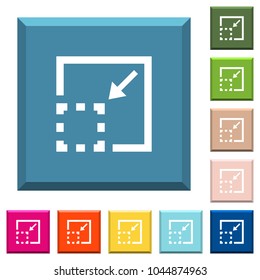 Minimize element white icons on edged square buttons in various trendy colors