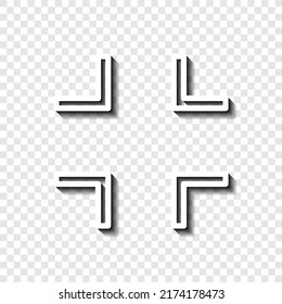 Minimize full screen icon vector. Flat design. White with shadow on transparent grid.ai