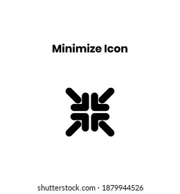 minimizar el icono de glifo. ilustración vectorial de flechas en fondo blanco