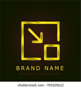 Minimize golden metallic logo