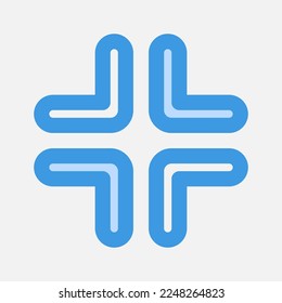 Minimieren Sie das Symbol im blauen Stil über Multimedia, verwenden Sie es für mobile App-Präsentationen auf der Website