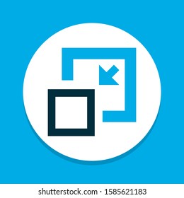 Minimize icon colored symbol. Premium quality isolated decrease element in trendy style.